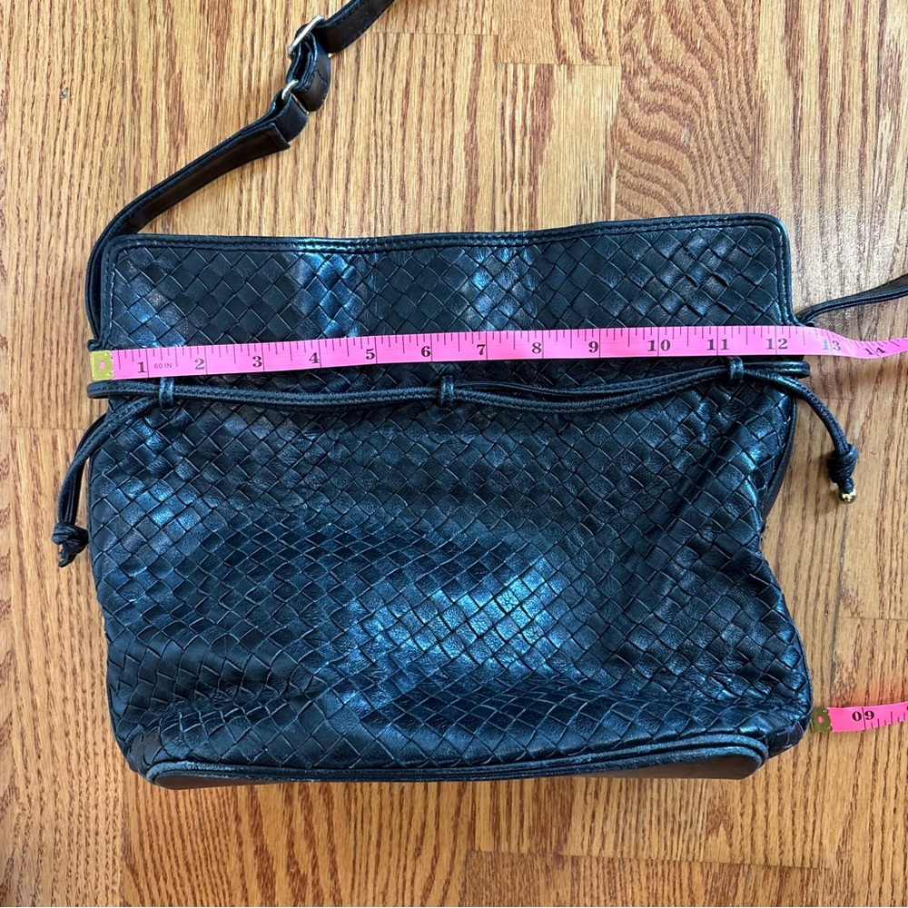Ashneil vintage leather bucket bag purse woven black - Picture 9 of 10